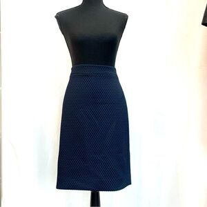 J Crew navy blue textured pencil skirt Sz 6